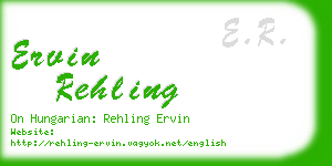 ervin rehling business card